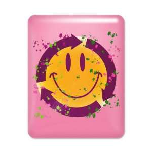    iPad Case Hot Pink Recycle Symbol Smiley Face 