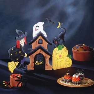 Halloween Screen With Witch House Scene 