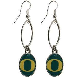  NCAA Oregon Ducks Silvertone Dangle Earrings Sports 