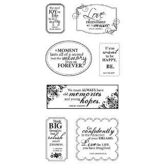Fiskars 4 Inch by 8 Inch Clear Stamp, All Around Quotes