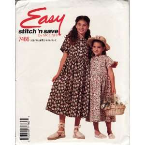   Easy Stitch n Save Pattern 7466. Childrens and Girls Dress Arts