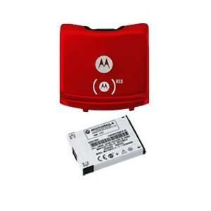   Motorola V3m V3c Red Extended Battery Door and Battery Electronics