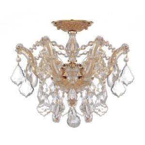   Flow Collection Polished Gold Finish 3 Lights Chandelier: Home