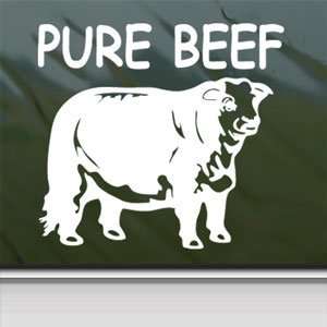  Pure Beef Bull Steer White Sticker Cattleman Ranch Laptop 