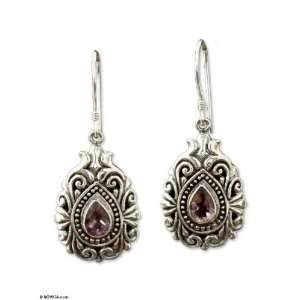  Amethyst dangle earrings, Lilac Tear Jewelry