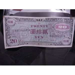Wwii Military Currency (20 Yen)