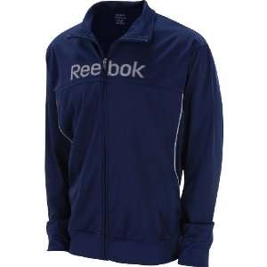 Reebok Play Dry Knit Jacket Mens   Athletic Navy/RailroadGry Large 