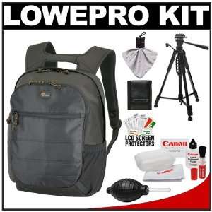 Digital SLR Camera Backpack Case (Black) + Photo/Video Tripod + Canon 