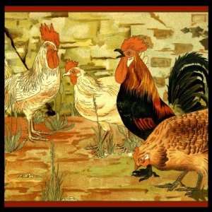 Chickens and Roosters Fridge Magnet:  Home & Kitchen