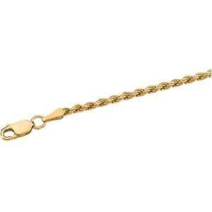  14K Yellow Gold Diamond Cut Rope Chain Necklace   16 