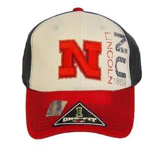  NCAA LINCOLN NEBRASKA CORN HUSKERS FLEX FIT HAT CAP RED 