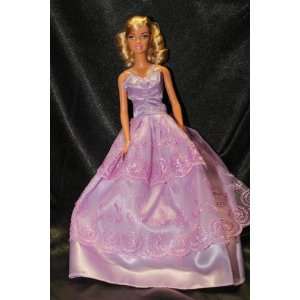   Purple Gown, Handmade to Fit the Barbie Sized Doll: Toys & Games