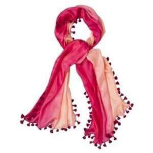  Calypso St Barth for Target Womens Pink Silk Dip Dye Scarf 
