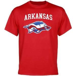   : NCAA Arkansas Razorbacks Patriotic T Shirt   Red: Sports & Outdoors