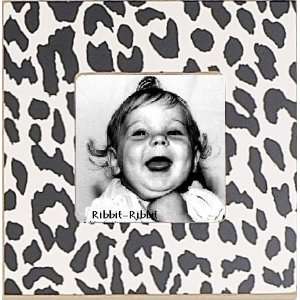 Snow Leopard Picture Frame in Coal