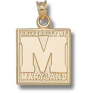  University of Maryland Block M MarylaND Pendant (Gold 