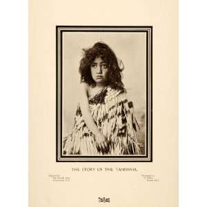  1907 Print Maori Child Girl Mythology Taniwha Costume 