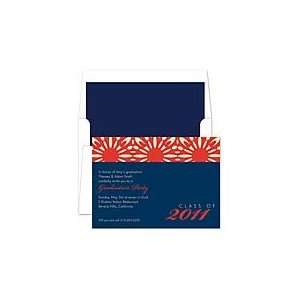   Navy Blossom Invitation Graduation Invitations