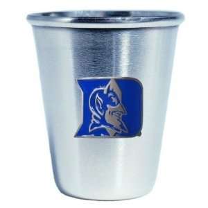  Set of 2 Duke Blue Devils Stainless Shot Glass   NCAA College 