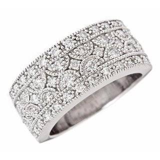 95ct Diamond Antique Womens Wedding Anniversary Band in Pave 