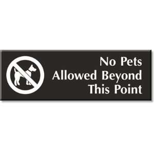 No Pets Allowed Beyond This Point (with Graphic) Outdoor Engraved Sign 