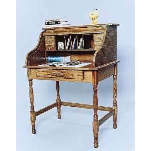   item Oak finish roll top secretary desk country style: Home & Kitchen