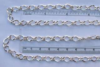 25 Feet SILVER PLATED Long + Short Diamond Link Chain  