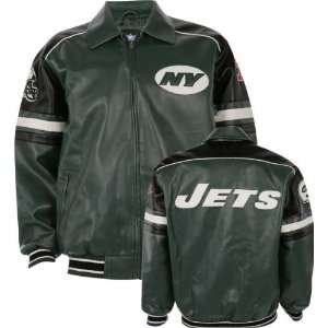 New York Jets Faux Leather Jacket: Sports & Outdoors