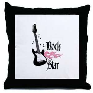  Rock Star Pink and Black Decorative Throw Pillow, 18 