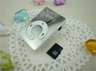 NICE WHITE 4GB MINI CLIP MP3 MUSIC PLAYER BLING MIRROR CONTROL PANEL 