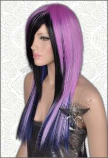   Punk Straight Ladys Full Wig Charming Psychobilly Anime New  