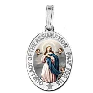  Our Lady Of The Assumption Medal Oval Color Jewelry