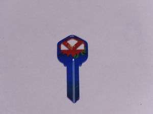 KW1 COLOR KEY BLANK, KEY BLANKS BLUE AND RED ONE PC.  