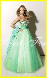 2012 Strapless Net Evening Party Cocktail Prom Green Quinceanera 
