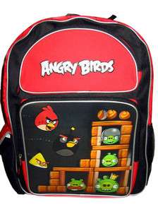 Angry Birds Bird Red Pig Large 16 Backpack Book Bag Sack School 