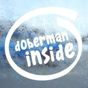  Doberman White Decal Window Laptop Vinyl White Sticker 