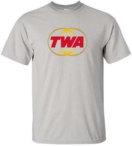 TWA Globe Retro Logo US Airline T Shirt  