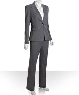 Tahari ASL gray pinstripe Tammi wide leg pant suit