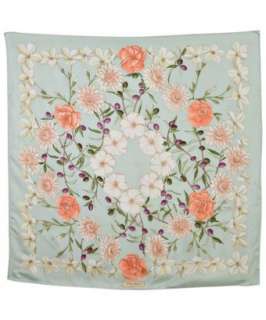 Ferragamo mint floral print silk scarf  