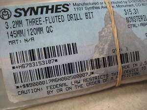 Synthes 3.2mm QC Three Fluted Drill Bit 315.31  