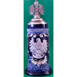  LE Blue German Beer Stein with Pewter Eagle