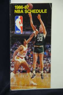 1986 NBA Schedule Larry Bird Celtics  