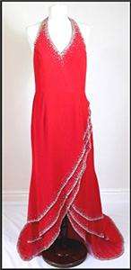 VINTAGE 1970S RED LATINO STRICTLY COME DANCING BALLROOM STAGE DRESS 
