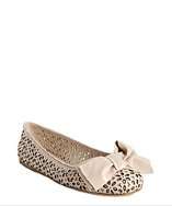 Prada cipria eyelet perforated patent leather bow flats style 