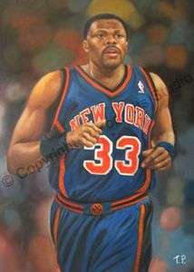 Patrick Ewing New York Knicks Home Jersey   Original Art Oil Painting 
