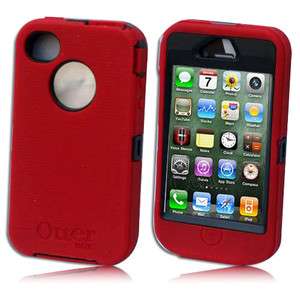 OTTERBOX DEFENDER SERIES For iPhone 4 4S 4G 4GS Black/Red   Custom 