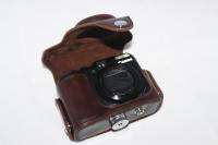 Dark brown leather case bag for canon PowerShot G12 Z  