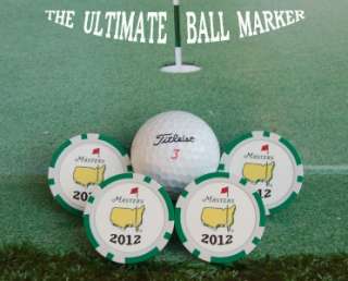 THE MASTERS 2012 POKER CHIP GOLF BALL MARKER 4 PIECE COLLECTABLE 
