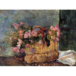  Oil Painting: Basket of Flowers: Paul Gauguin Hand Painted 