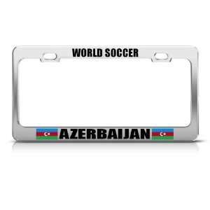 Azerbaijan Flag Chrome Sport Soccer license plate frame Stainless